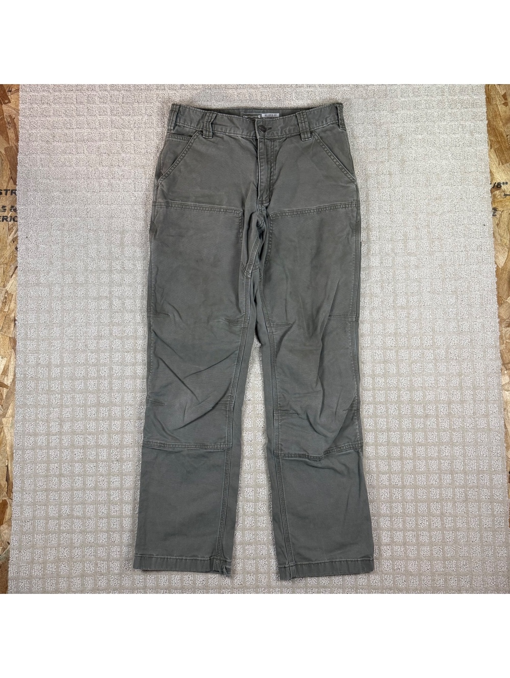 Carhartt Double Knee Work Pants Olive 30x30 Relaxed Fit